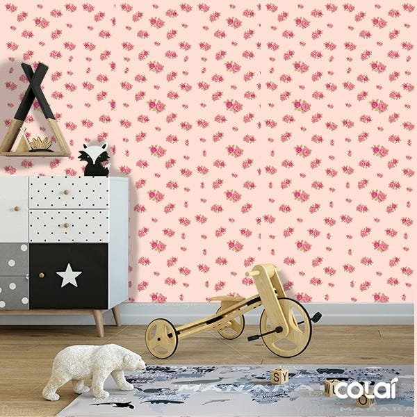 Papel De Parede Lavável Lisianto Com Fundo Rosa 15m - 6