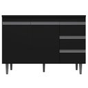 Ver imagem 1 de Balcão Gabinete Cozinha 120cm com Tampo 2 Portas Preto