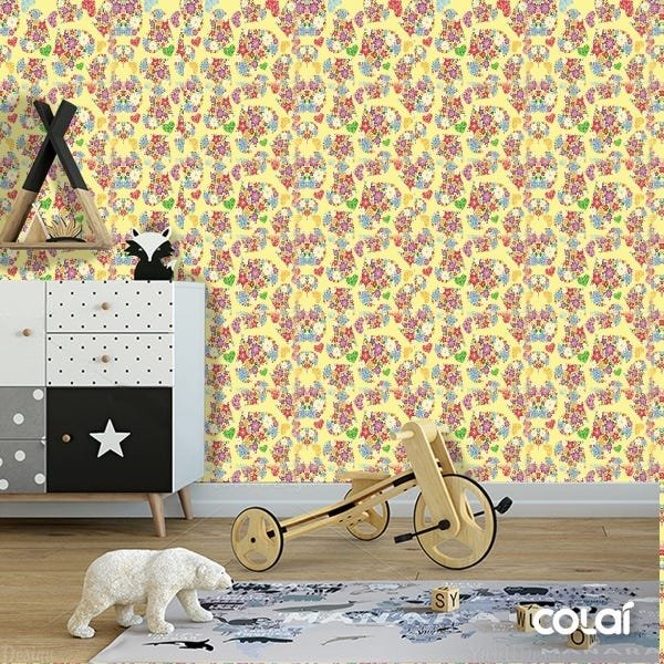 Papel De Parede Adesivo Lavável Desenhos De Flores 12m - 6
