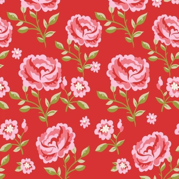 Papel De Parede Adesivo Lavável Rosa Rasteira 12m - 1