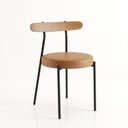 Ver imagem 7 de Cadeira Sala de Jantar Kit 2 Lizzie Base Tubular Preto Encosto Castanho PU D03 - D'Rossi