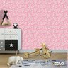 Papel De Parede Lavável Flores Brancas Em Fundo Rosa 9m - 6