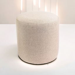 Kit 02 Puffs Decorativos Redondos para Sala Linho Palha Perse  - 2