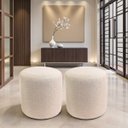 Ver imagem 7 de Kit 02 Puff Perse Decorativo Tecido Linho Banqueta Redondo