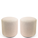Ver imagem 2 de Kit 02 Puff Perse Decorativo Tecido Linho Banqueta Redondo