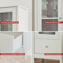 Ver imagem 3 de Cristaleira 1 Porta Vidro 1 Gaveta 180x43 Cm E962 Branco Dtall Branco