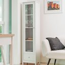 Ver imagem 2 de Cristaleira 1 Porta Vidro 1 Gaveta 180x43 Cm E962 Branco Dtall Branco