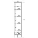 Ver imagem 7 de Cristaleira 1 Porta Vidro 1 Gaveta 180x43 Cm E962 Branco Dtall Branco