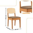 Ver imagem 3 de Mesa de Jantar Isadora 120cm Tampo Mdf Laminado Veludo Capuccino/naturale/off White