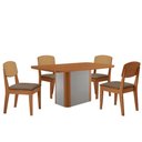 Ver imagem 2 de Mesa de Jantar Isadora 120cm Tampo Mdf Laminado Veludo Capuccino/naturale/off White