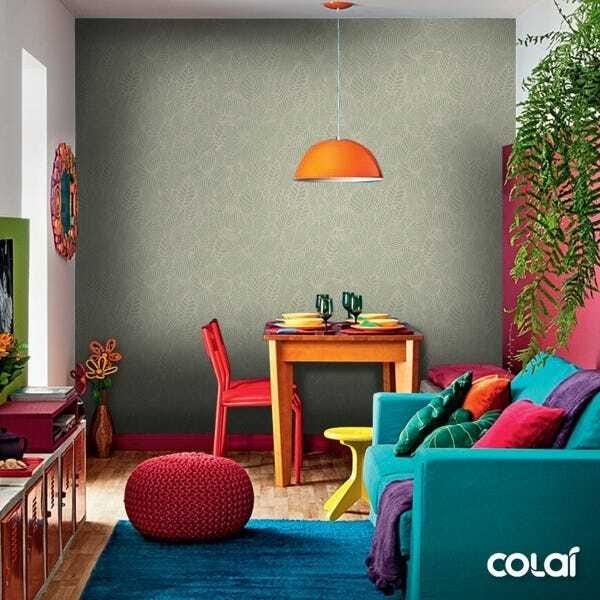 Papel De Parede Adesivo Lavável Flores Desenhadas 9m - 5