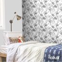Ver imagem 3 de Papel De Parede Lavável Torênia Em Preto E Branco 9m