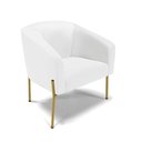 Ver imagem 5 de Sofá Namoradeira e Poltrona Pé de Ferro Dourado Stella Corino D03 - D'Rossi Cor Branco