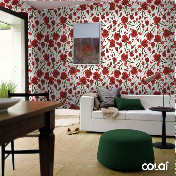 Papel De Parede Adesivo Lavável Rosas Sangrentas 6m - 4