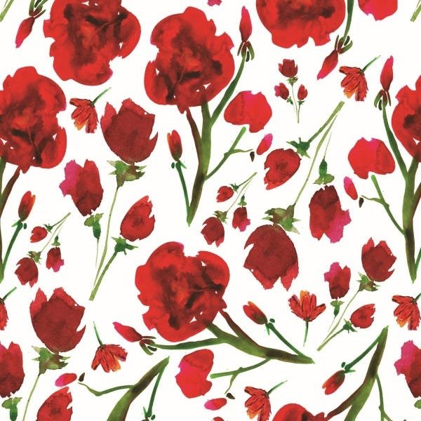 Papel De Parede Adesivo Lavável Rosas Sangrentas 6m - 1