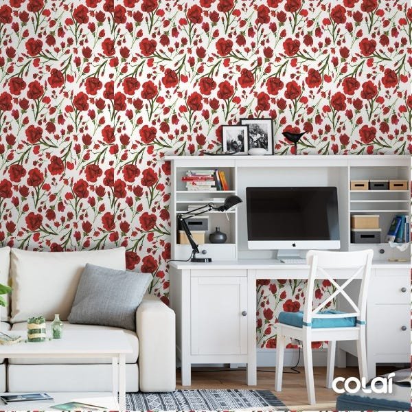 Papel De Parede Adesivo Lavável Rosas Sangrentas 6m - 2