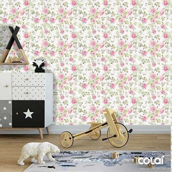 Papel De Parede Adesivo Lavável Dálias 6m - 6