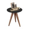 Mesa Lateral Decorativa Redonda Pés Palito - Preta - 3