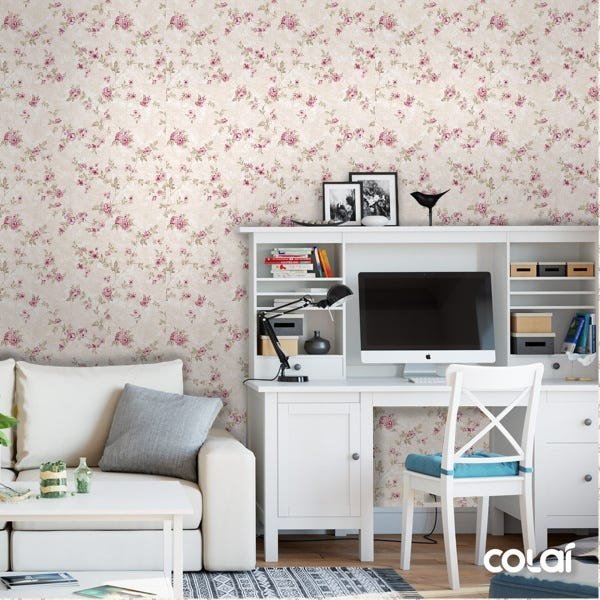 Papel De Parede Adesivo Lavável Alamanda Rosa 6m - 2