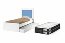 Ver imagem 4 de Cama Solteiro com Auxiliar Retrátil Acompanha 2 Colchões D33 Solteiro Estrutura Resistente:Branco/Az