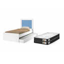 Ver imagem 4 de Cama Solteiro com Auxiliar Retrátil Acompanha 2 Colchões D33 Solteiro Estrutura Resistente:Branco/Az