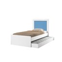 Ver imagem 1 de Cama Solteiro com Auxiliar Retrátil Acompanha 2 Colchões D33 Solteiro Estrutura Resistente:Branco/Az