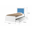Ver imagem 5 de Cama Solteiro com Auxiliar Retrátil Acompanha 2 Colchões D33 Solteiro Estrutura Resistente:Branco/Az