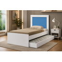 Ver imagem 2 de Cama Solteiro com Auxiliar Retrátil Acompanha 2 Colchões D33 Solteiro Estrutura Resistente:Branco/Az