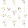 Papel De Parede Adesivo Lavável Floral De Fundo Branco 6m - 1