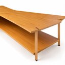 Ver imagem 5 de Mesa de Centro Caribe 170cm em Madeira Laminada Mel com Metal Champanhe