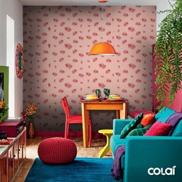 Papel De Parede Adesivo Lavável Lisianto Rosa 6m - 5