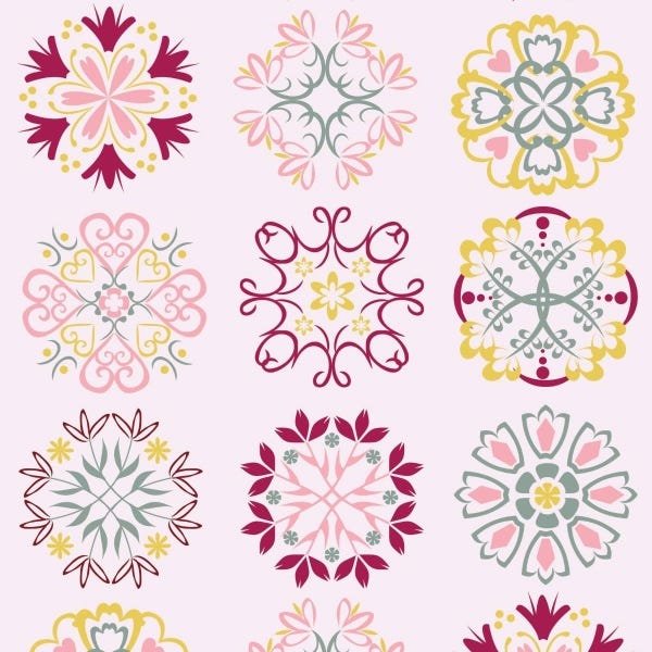 Papel De Parede Adesivo Lavável Flores Excêntricas 6m - 1