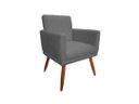 Ver imagem 2 de Poltrona Decorativa Nina Riscado Suede Cinza Pés Madeira Ms Decor