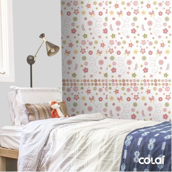Papel De Parede Adesivo Lavável Flores E Borboleta 6m - 3