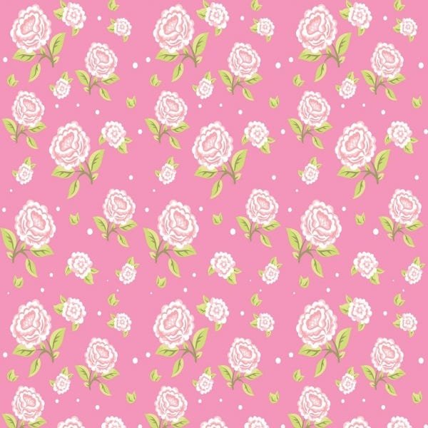 Papel De Parede Adesivo Lavável Gardenias Rosas 6m - 1