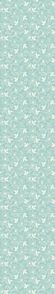 Papel De Parede Lavável Flores Brancas Com Fundo Verde 6m - 7