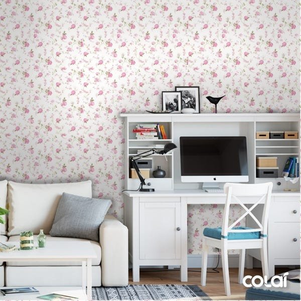 Papel De Parede Adesivo Lavável Mini Rosas 6m - 2