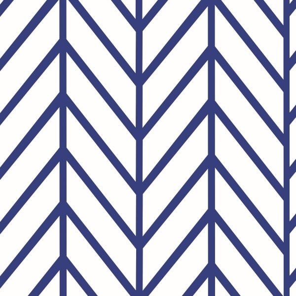Papel De Parede Adesivo Lavável Linhas Azuis Grandes 18m - 1
