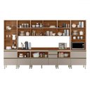 Ver imagem 3 de Cozinha Completa Proença 12 Portas 10 Gavetas Ripado 100% Mdf com Vidro D3702rp Nogueira/Nude Prime