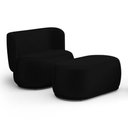 Ver imagem 2 de Namoradeira com Puff Orgânico Molly 02 Lugares Couríssimo Preto - Desk Design Cor Preto
