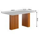 Ver imagem 3 de Mesa de Jantar com Vidro 6 Lugares Multimóveis Cr50233 Cinamomo/off White
