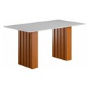Ver imagem 4 de Mesa de Jantar com Vidro 6 Lugares Multimóveis Cr50233 Cinamomo/off White