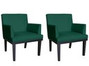 Ver imagem 1 de Kit 2 Poltronas Decorativa Vitória Suede Verde Pés Madeira Ms Decor