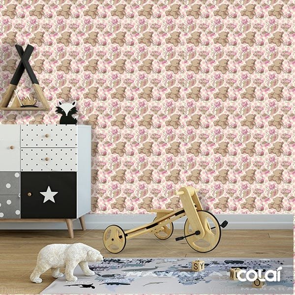 Papel de Parede Adesivo Lavável Ted Bear 18m - 2