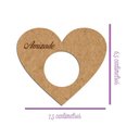 Ver imagem 2 de Porta Guardanapo Coração Desejos Mdf Cru Kit 4 Peças 7,5cmx6,5cm - Cria Arte Laser Cru