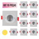 Ver imagem 2 de Kit 10 Spot 7w Quadrado Led Cob Direcional 3500k Branco Quente Bivolt