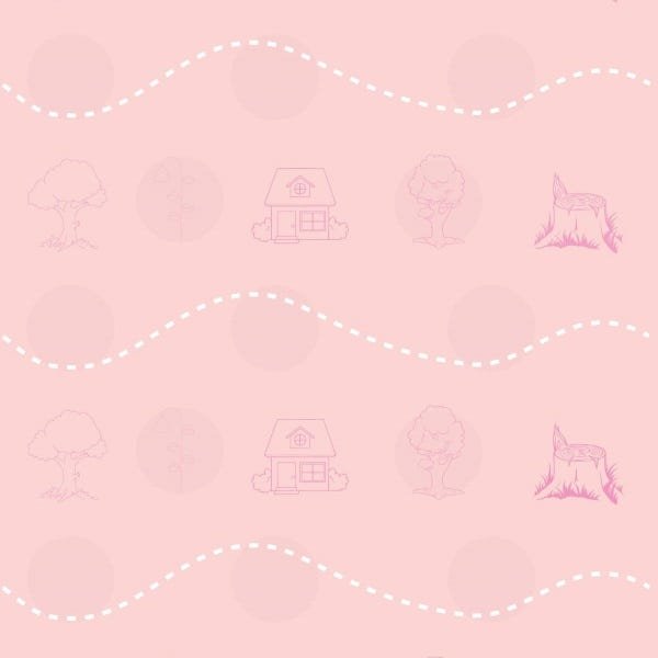Papel de Parede Adesivo Lavável Casinha Rosa Clara 18m - 1