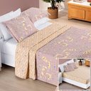 Ver imagem 1 de Colcha + Jogo de Cama Bouti Estampado King 06 Peças 100% Poliéster - Lavanda