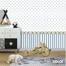 Papel de Parede Lavável Listras e Coroas Azuis 18m - 2