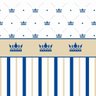 Papel de Parede Lavável Listras e Coroas Azuis 18m - 1
